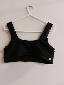 Black Cotton Sports Bra From Decathlon