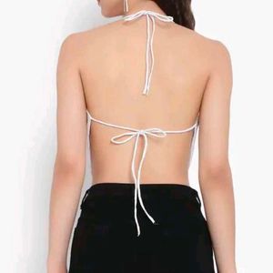 White Chain Strap Top