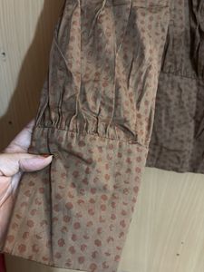 Brown Square Neck Top