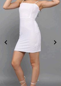 Bodycon Mini pearl sleeve dress 🤍🪽