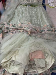 Olive Light Green Heavy Lehenga