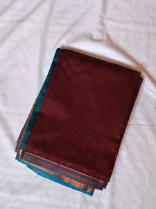 Elegant Maroon & Teal Saree