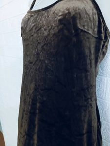 VELVET SOFT BROWN Mini dress