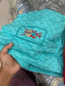 Pack Of Two Teal &amp; Grey Embellished Kurti Set