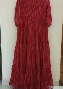 Pink Polka Dot Maxi Dress