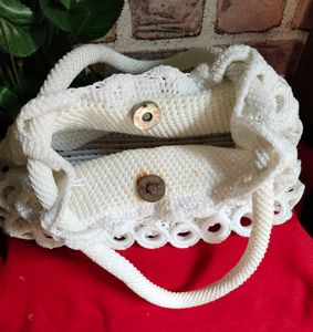 Crochet Handbag White Looks Awesome