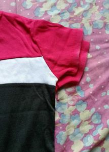 Greens &amp; Chillis Pink Turtleneck Crop Top