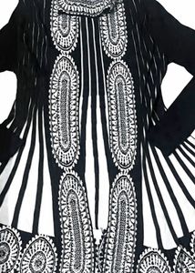 Patterned Black & White Dress