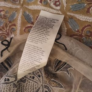 Grey Floral Embroidered net party Top