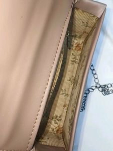 Beige Chain Crossbody Bag