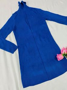 Blue Turtleneck Sweater Dress