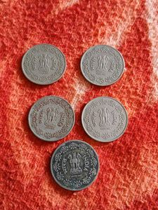 Old Fifty Paise Year 1985 Hyderabad Mint Coins