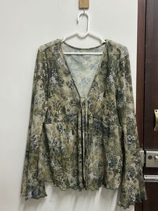 Floral Print Sheer Top