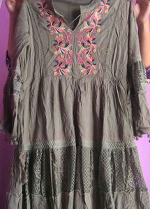 Boho Embroidered Tunic Dress