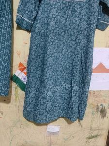 Green Printed Kurta Set