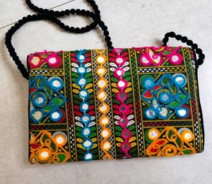Multicolored Rajasthani Bandhani Sling Bag