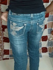 Embellished Pocket Denim Jeans
