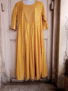 Elegant Yellow Ethnic Anarkali Kurta