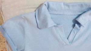 Cute Pastel Blue Polo Top