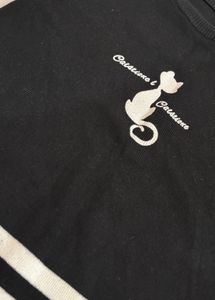 Cute Cat Print Woolen Top