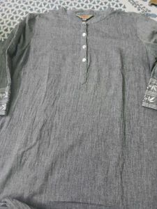 Gray Button-Down Top