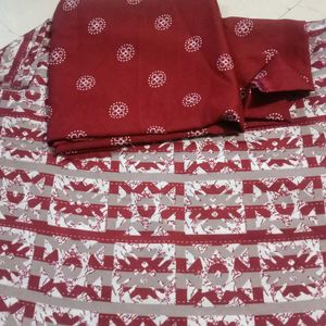 Soft printed synthetic dress material