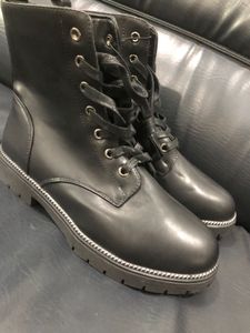 Black Lace-Up Boots