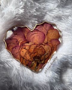 Heart-Shaped Rose Resin Coaster