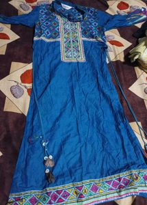Embroidered Blue Kurta