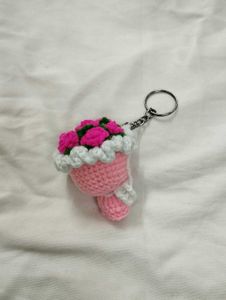 Crochet Flower Bouquet Keychain
