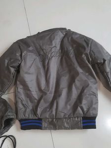 Gray Puffer Jacket with Hood