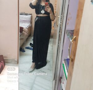 Black Indo Western Dress.10% off on all Dresses and tops..