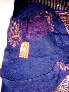 Navy Blue Patterned Dress