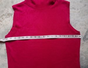 COVINGTON Hot Pink Sleeveless High Neck Top