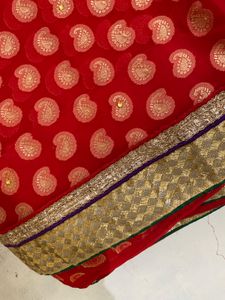 Karvachauth Special Red Embroidered Saare