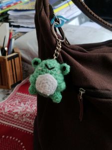Cute Crochet Green Frog Keychain