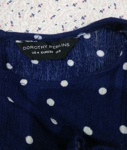 Polka Dot Cold Shoulder Top