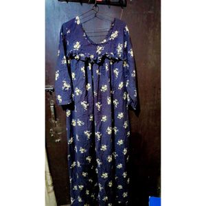Floral Print Navy Maxi Dress