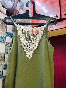 Olive Green Lace Tank Top