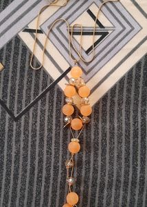 Fancy Orange Long Crystal Necklace