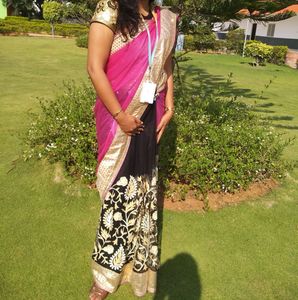 Embroidered Black Saree