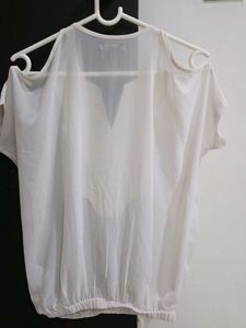 Offwhite Cold Shoulder Blouse