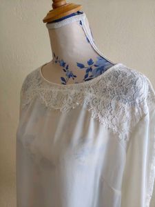 Elegant  off - White Lace Top