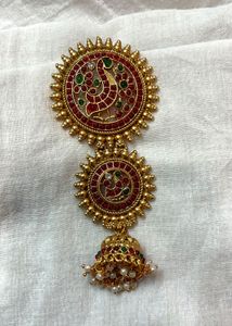 Double Peacock Jadai Billai Hair Accessory