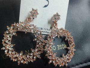 Floral Crystal Drop Earrings
