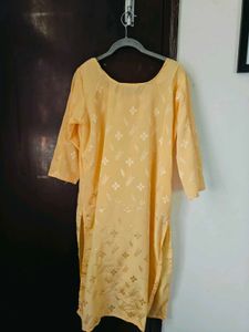 Yellow Embroidered Kurta