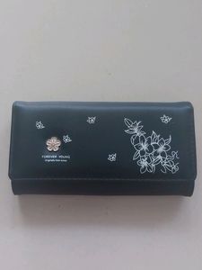 Forever Young Black Floral Wallet