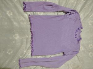 Black checked crop t shirt&amp; purple &amp; pink tee