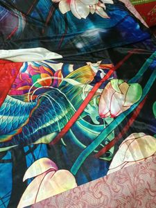 Colorful satin saree