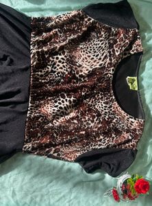 Animal Print &amp; Black Dress